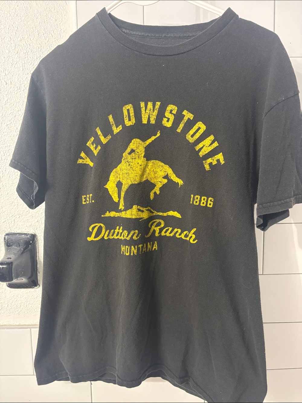 Yellowstone Dutton Ranch Graphic Tee - Black with Yellow Logo
